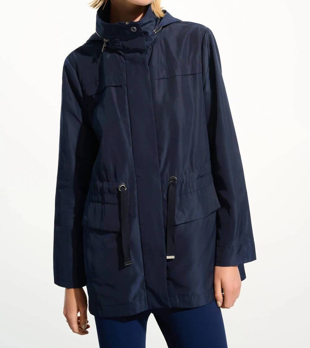 NEW JOSEPH RIBKOFF zip-up hooded anorak jacket in indigo